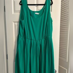 CALVIN KLEIN PLUS SIZE WOMENS SLEEVELESS KNEE LENGTH DRESS SIZE 24 GREEN